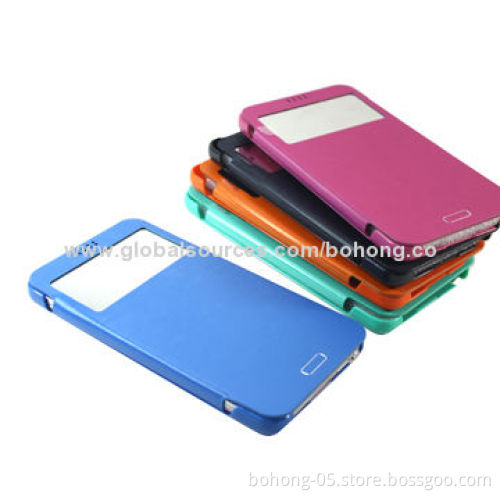 Folio Cases for Samsung N9000, Original Laminated PU Grain with Drawing Line Grain PC Bottom Mirror